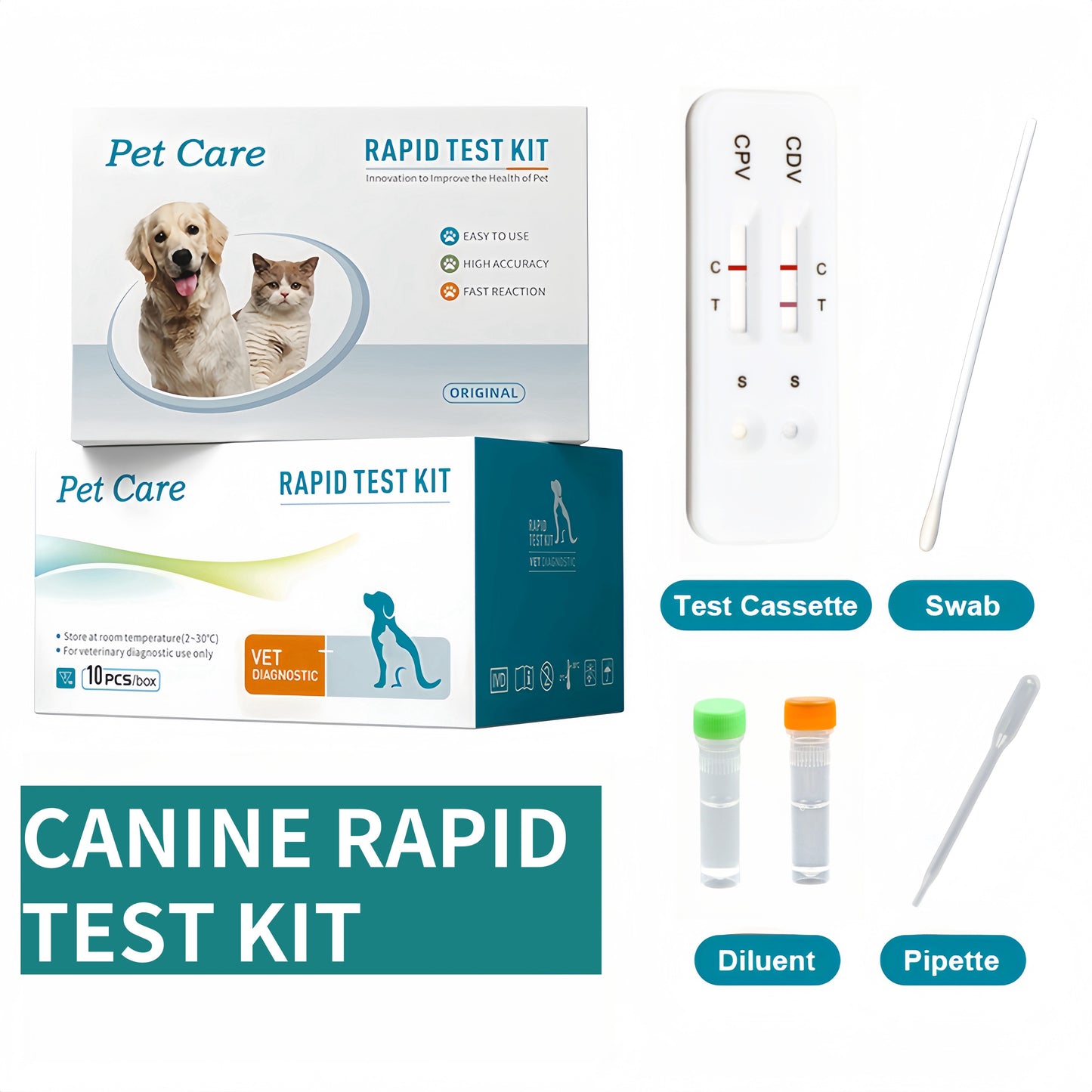 DISTEMPER + PARVO Test At-Home Kit for Dogs – 2-in-1 Canine Test (CDV/CPV)