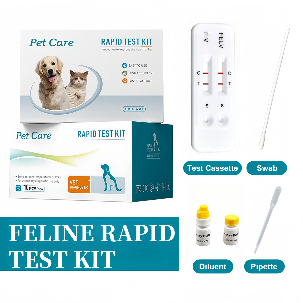 Illustration of Feline Leukemia Diagnostic Testing