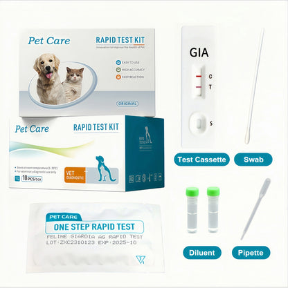 GIARDIA Test for Dogs & Cats – Canine / Feline Giardiasis Rapid At-Home Test Kit